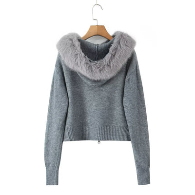 ELLA - KAPUZEN STRICKJACKE