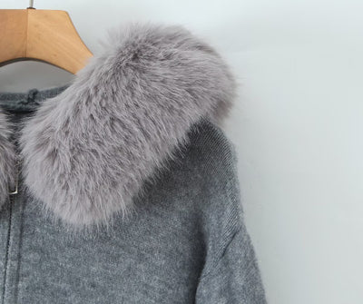 ELLA - KAPUZEN STRICKJACKE